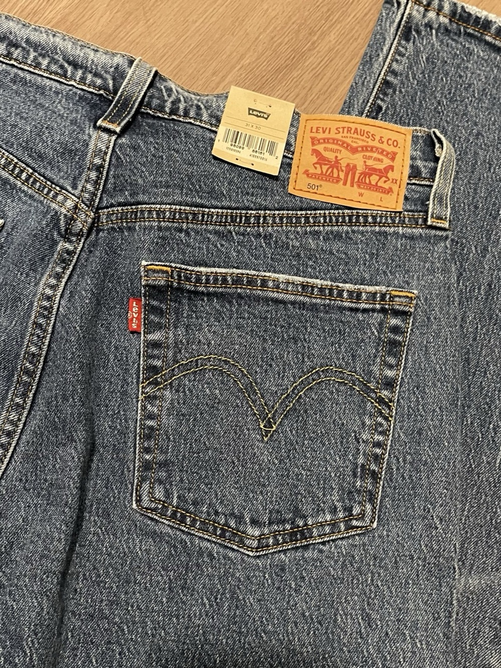 Levi's 501 Original Straight Leg Jeans Blue Waist 31 NWT - Picture 7 of 9